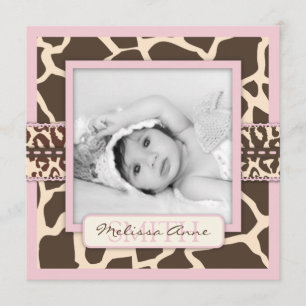 Cuadrado de la invitación del chica del safari