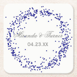 Cuadrado De Papel Confeti Azul - Posavasos Personalizado