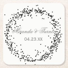 Cuadrado De Papel Confeti Negro - Posavasos Personalizado