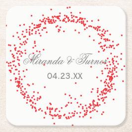 Cuadrado De Papel Confeti Rojo - Posavasos Personalizado
