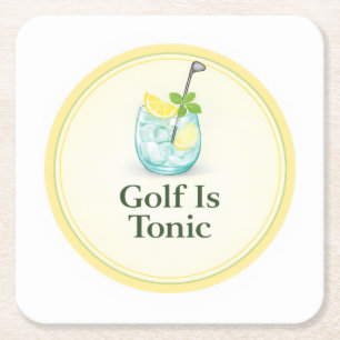 Cuadrado De Papel Golf Es Tónico   Golf Drinkware Posavasos