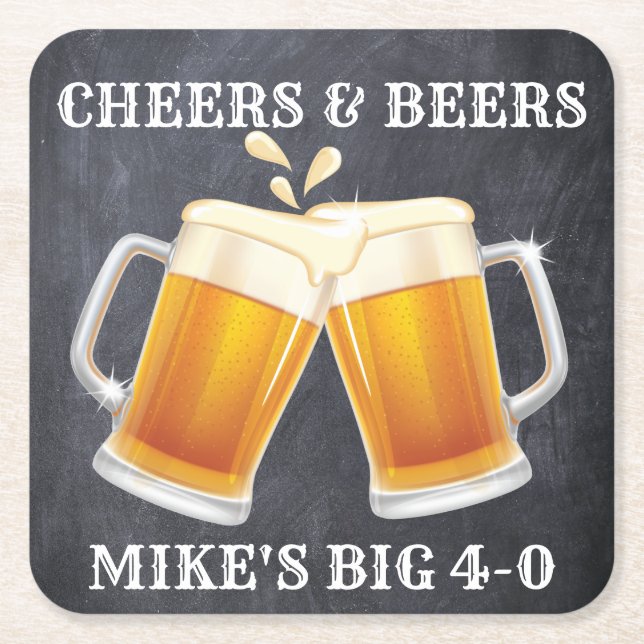 Cuadrado De Papel Posavasos Cheers and Beers (Anverso)