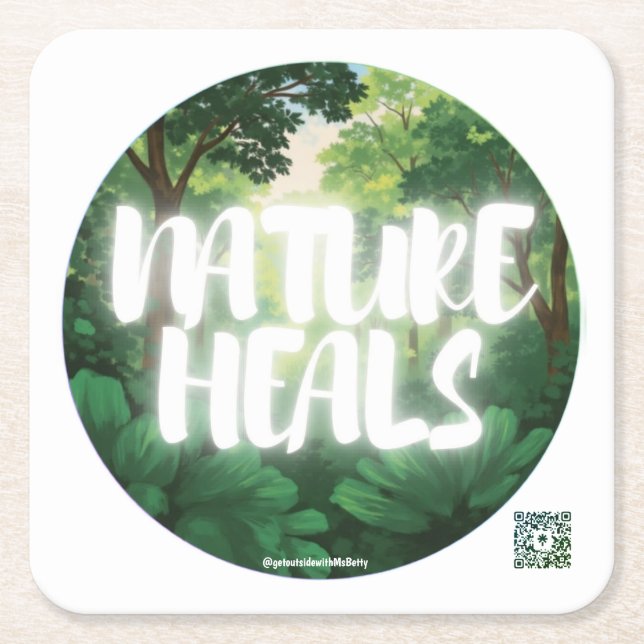 Cuadrado De Papel Posavasos NATURE HEALS (Anverso)
