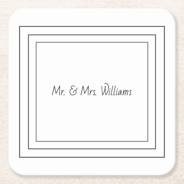 Cuadrado De Papel Posavasos personalizados (Anverso)