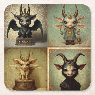 Cuadrado De Papel Posavasos personalizados originales Baphomet. 