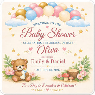 Cuadrado De Papel Posavasos Personalizados para Baby Shower