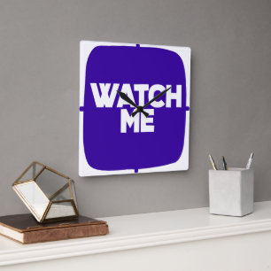 Cuadrado de reloj de pared acrílico de 10.75" : MI