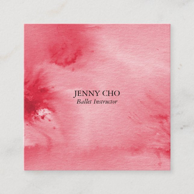 cuadrado de tarjeta de negocios con textura rosa c (Anverso)