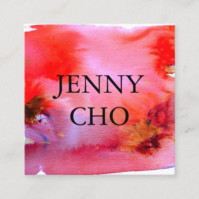 Cuadrado de tarjetas de visita de acuarela para sa (Anverso)