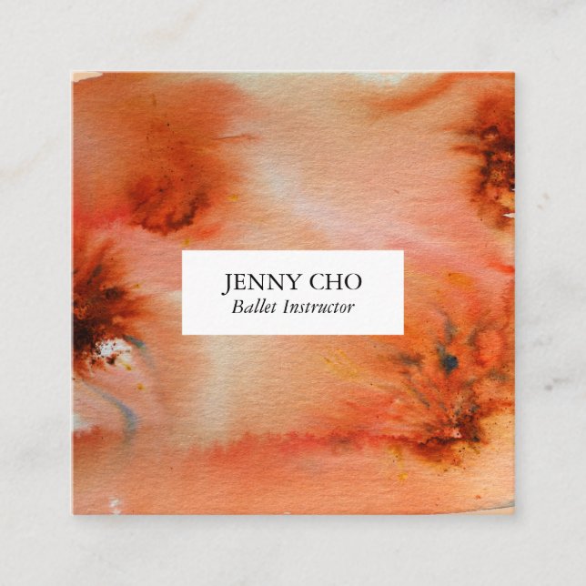 Cuadrado de tarjetas de visita de acuarela para sa (Anverso)