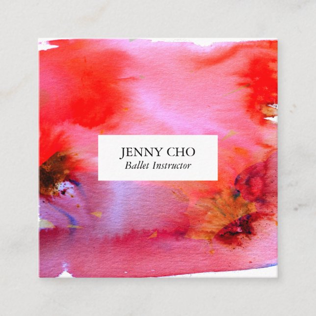 Cuadrado de tarjetas de visita de acuarela para sa (Anverso)