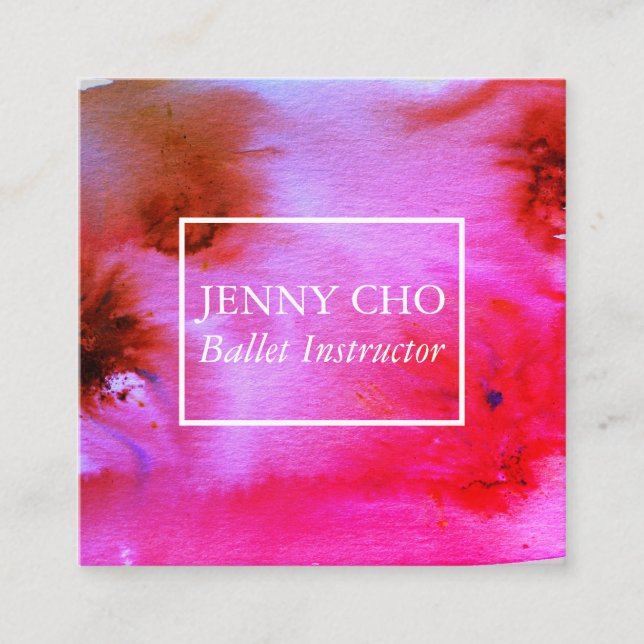 Cuadrado de tarjetas de visita de acuarela para sa (Anverso)