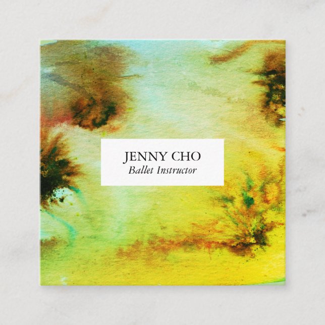 Cuadrado de tarjetas de visita de acuarela para sa (Anverso)