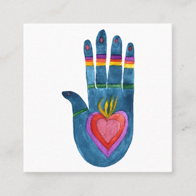 Cuadrado de tarjetas de visita de manos de recuper (Anverso)