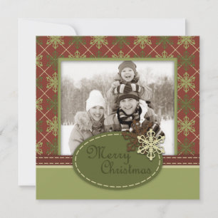 Cuadrado de tarjetas fotográficas navideñas tradic