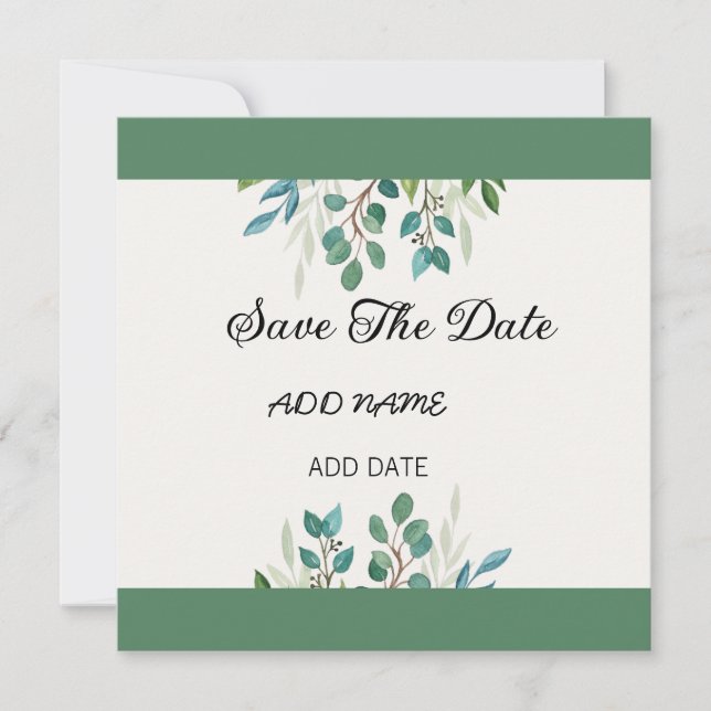 Cuadrado de vegetación húmeda botánica salva la fe (Anverso)