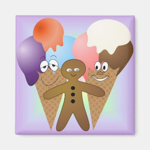 "CUADRADO del imán del refrigerador del helado"