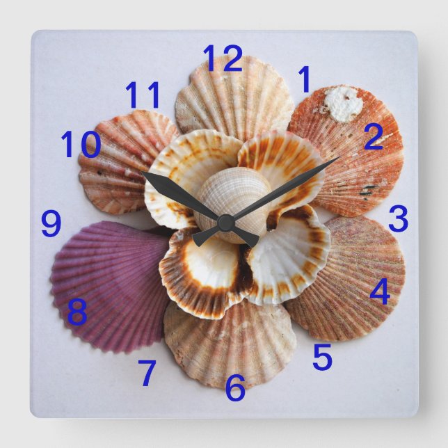 Cuadrado del reloj de la flor del Seashell (Anverso)