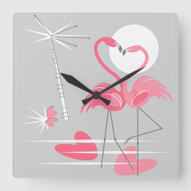 Cuadrado del reloj del amor del flamenco (Anverso)