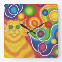 cuadrado del reloj del Psy-gato-delic