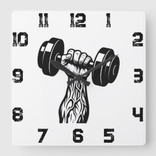 Cuadrado Diseño de Dumbbell de mano venenosa de reloj de pa