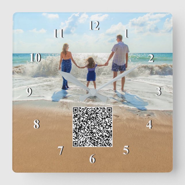 Cuadrado Diseño de familia de reloj de información de códig (Anverso)