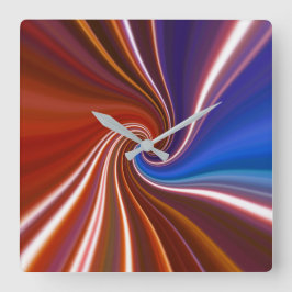 Cuadrado Diseño de pintura de luz roja/azul 217 reloj