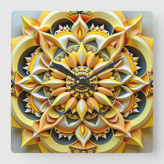 Cuadrado diseño de reloj triádico (Anverso)