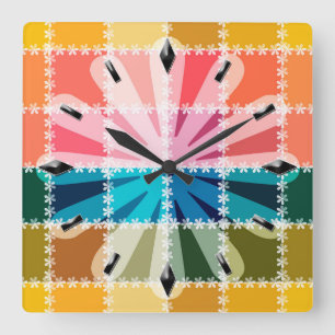 Cuadrado Diseño moderno del reloj de pared.