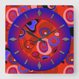 Cuadrado Diseño moderno del reloj de pared.