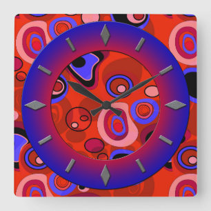 Cuadrado Diseño moderno del reloj de pared.