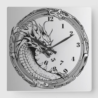 Cuadrado Dragón negro comiendo el reloj del muro del tiempo