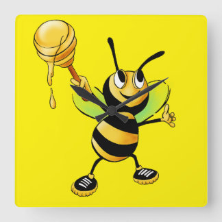 Cuadrado ¡Dulce Tiempo con nuestro Reloj de Abeja Melífera!