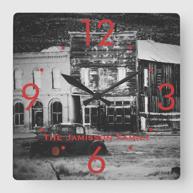 Cuadrado Edificios viejos con el reloj modificado para (Anverso)