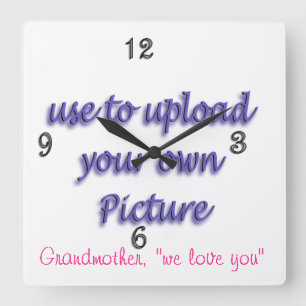 Cuadrado El personalizar del reloj de la foto de familia y