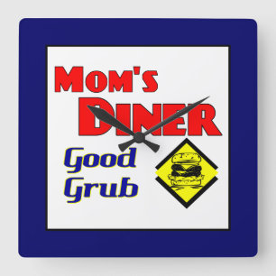 Cuadrado El reloj de la cocina retro de mamá