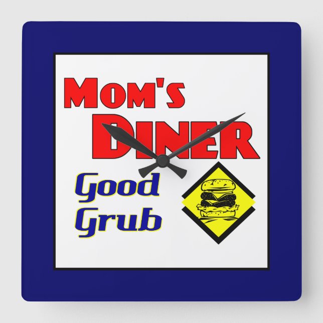 Cuadrado El reloj de la cocina retro de mamá (Anverso)