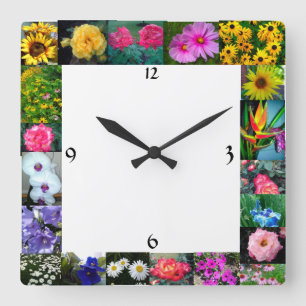 Cuadrado EL reloj de la MOSTRACIÓN DE FLORES