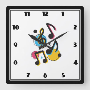 Cuadrado El reloj de la pared musical
