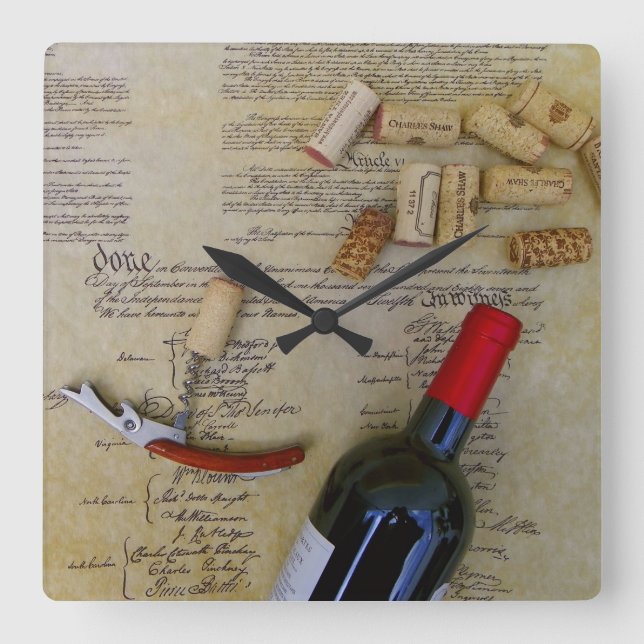Cuadrado ¡El reloj del muro del vino y la Constitución! (Anverso)
