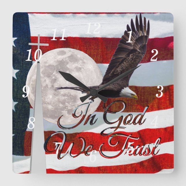 Cuadrado En Dios confiamos en el reloj de la pared (Anverso)