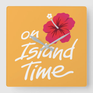 Cuadrado En el reloj de tiempo de la isla con el gráfico