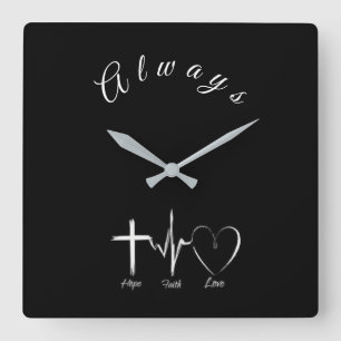 CUADRADO ****ESPERANZA FE Y AMOR**** RELOJ