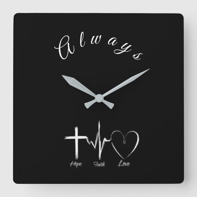 CUADRADO ****ESPERANZA FE Y AMOR**** RELOJ (Anverso)