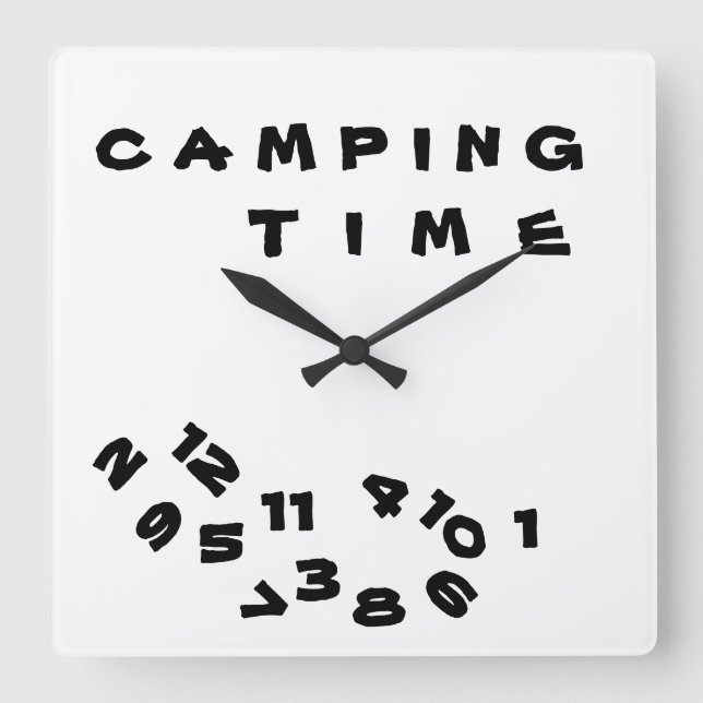 CUADRADO "ESTAMOS EN *TIEMPO DE CAMPING* CON ESTE RELOJ DE  (Anverso)