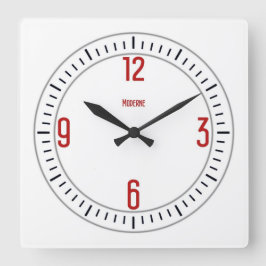 Cuadrado Euro Moderno 1 Reloj rojo