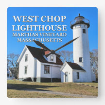 Faro de West Chop, reloj de MAMÁES del viñedo de M
