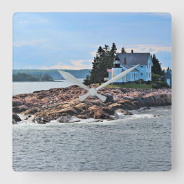 Cuadrado Faro de Winter Harbour, reloj Maine