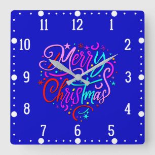 Cuadrado Feliz Navidad - Navidades diseñan reloj