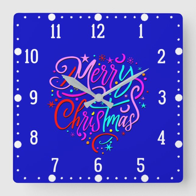 Cuadrado Feliz Navidad - Navidades diseñan reloj (Anverso)